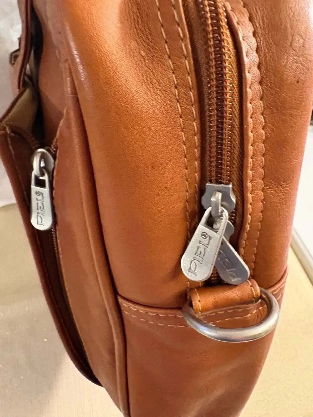 Piel Leather 2102 Computer Briefcase Tan Genuine Leather Laptop Bag